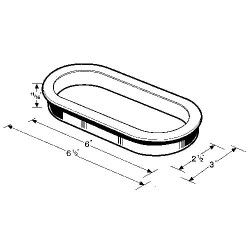 6 Inch X 2.5 Inch OVAL WIRE GROMMET LINER ONLY 6398