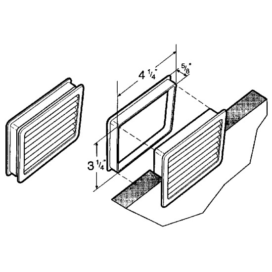 3.25 InchX4.25 Inch RECTANGULAR VENTILATION GROMMET 6437