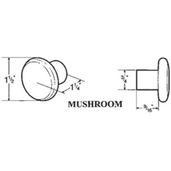 NYLON 1.5 Inch MUSHROOM KNOB 2268