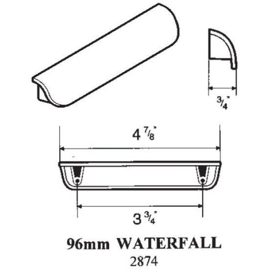 96 m.m. WATERFALL HANDLE 2874