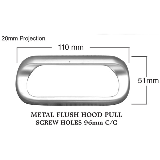 METAL 96 m.m. FLUSH HOOD PULL 4121