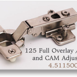 125 FULL OVERLAY SNAP HINGE including CAM ADJUSTMENT 4.511500