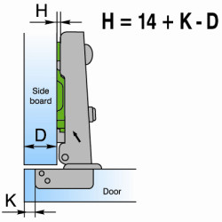 110 FULL OVERLAY SNAP HINGE including DOWELS 4.711500