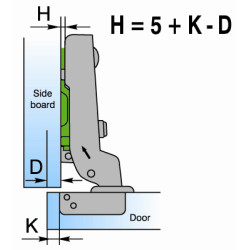 110 HALF OVERLAY CLIP ON HINGE  4.711009 