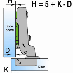 110 HALF OVERLAY CLIP ON HINGE  4.711009 