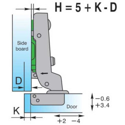 110º HEAVY DUTY SOFT CLOSE HALF OVERLAY SNAP HINGE 