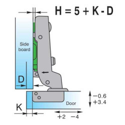 110º HEAVY DUTY SOFT CLOSE HALF OVERLAY SNAP HINGE 