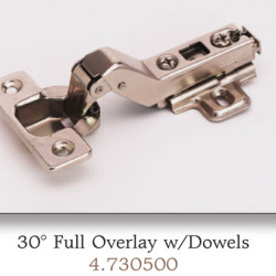 30 ANGLE OPENING CABINET SNAP HINGE including DOWELS 4.730500