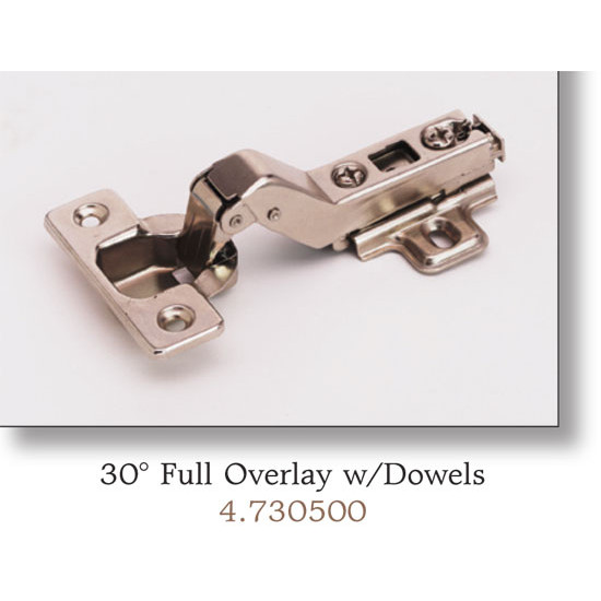 30 ANGLE OPENING CABINET SNAP HINGE including DOWELS 4.730500