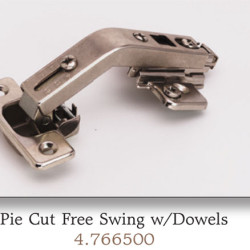 130 ANGLE OPENING PIE CUT FREE SWING HINGE W DOWELS 4.766500