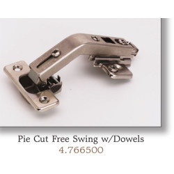 130 ANGLE OPENING PIE CUT FREE SWING HINGE W DOWELS 4.766500