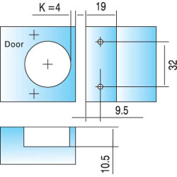 1/2" OVERLAY FACE FRAME HINGE 1 PIECE including DOWELS 4.610002