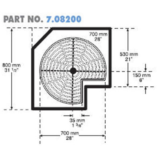 28 Inch PIE CUT SWIVEL SUSAN  7.08200