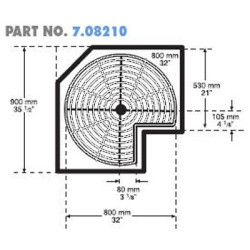 32 Inch PIE CUT SWIVEL SUSAN 7.08210