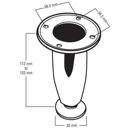 LEG COLUMN ZINC CHROME 1130-079 LEG COLUMN ZINC CHROME 1130-079