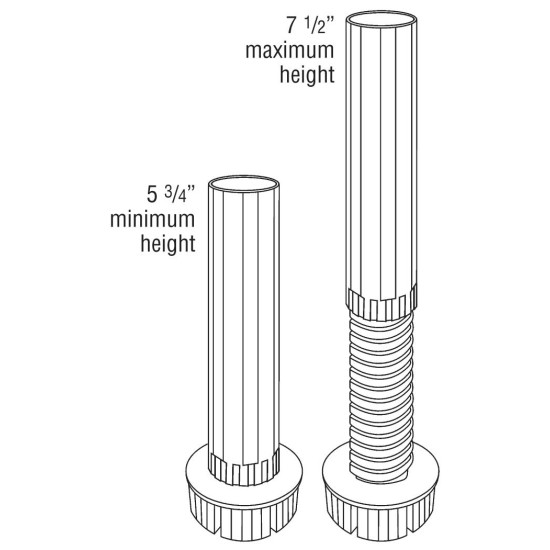 TUBE   BOTTOM 433 m.m. LEG LEVELER 5858-433