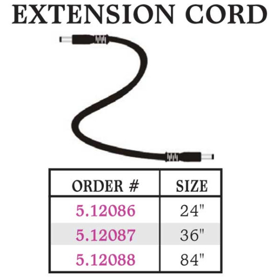 24 Inch EXTENSION CORD FOR LED LIGHT 5.12086