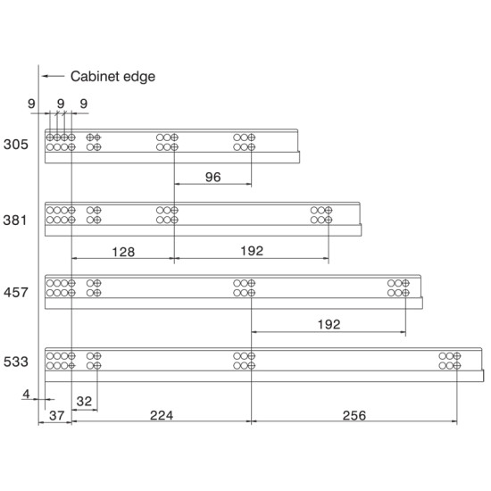 21 Inch UNDERMOUNT SOFT CLOSE FULL EXT. SLIDE 6.533U