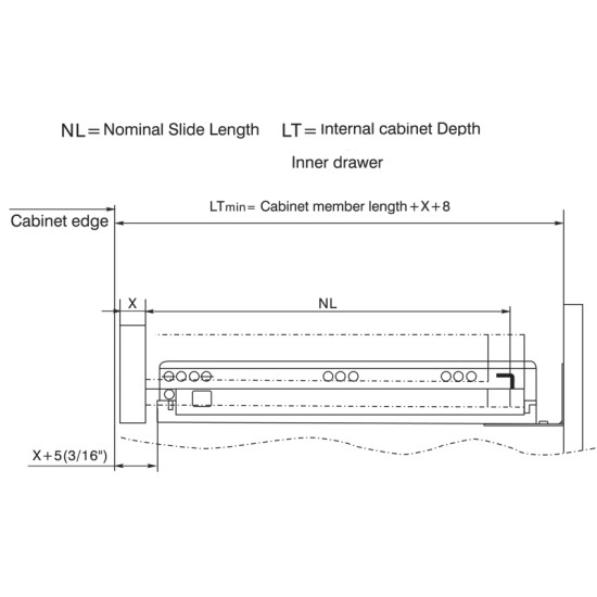 21 Inch UNDERMOUNT SOFT CLOSE FULL EXT. SLIDE 6.533U